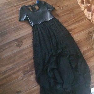 Nasty Gal Black Dress with Leather